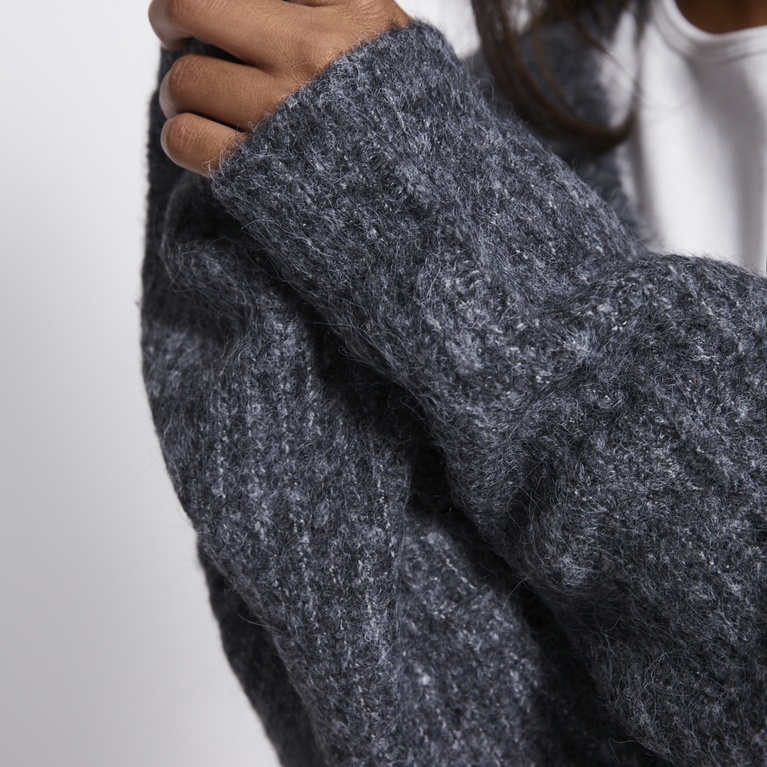 V-neck knit cardigan "Dorotea" Grey